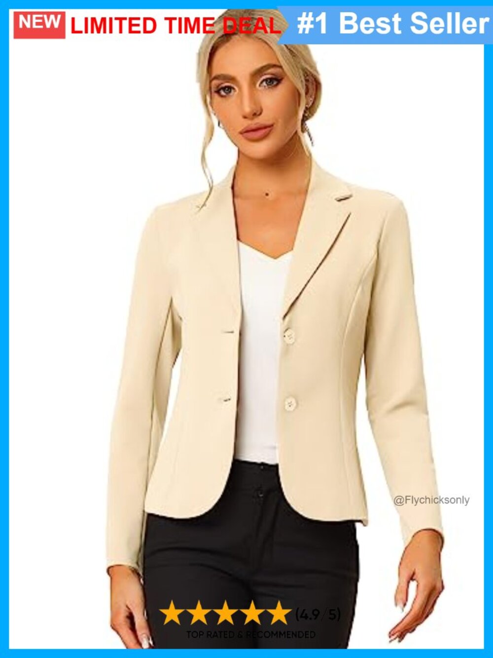 Knit Stretchy Blazer Long Sleeve Notch Lapel Business Casual Workwear